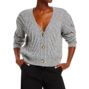 Aqua Gray Cable Knit Cardigan